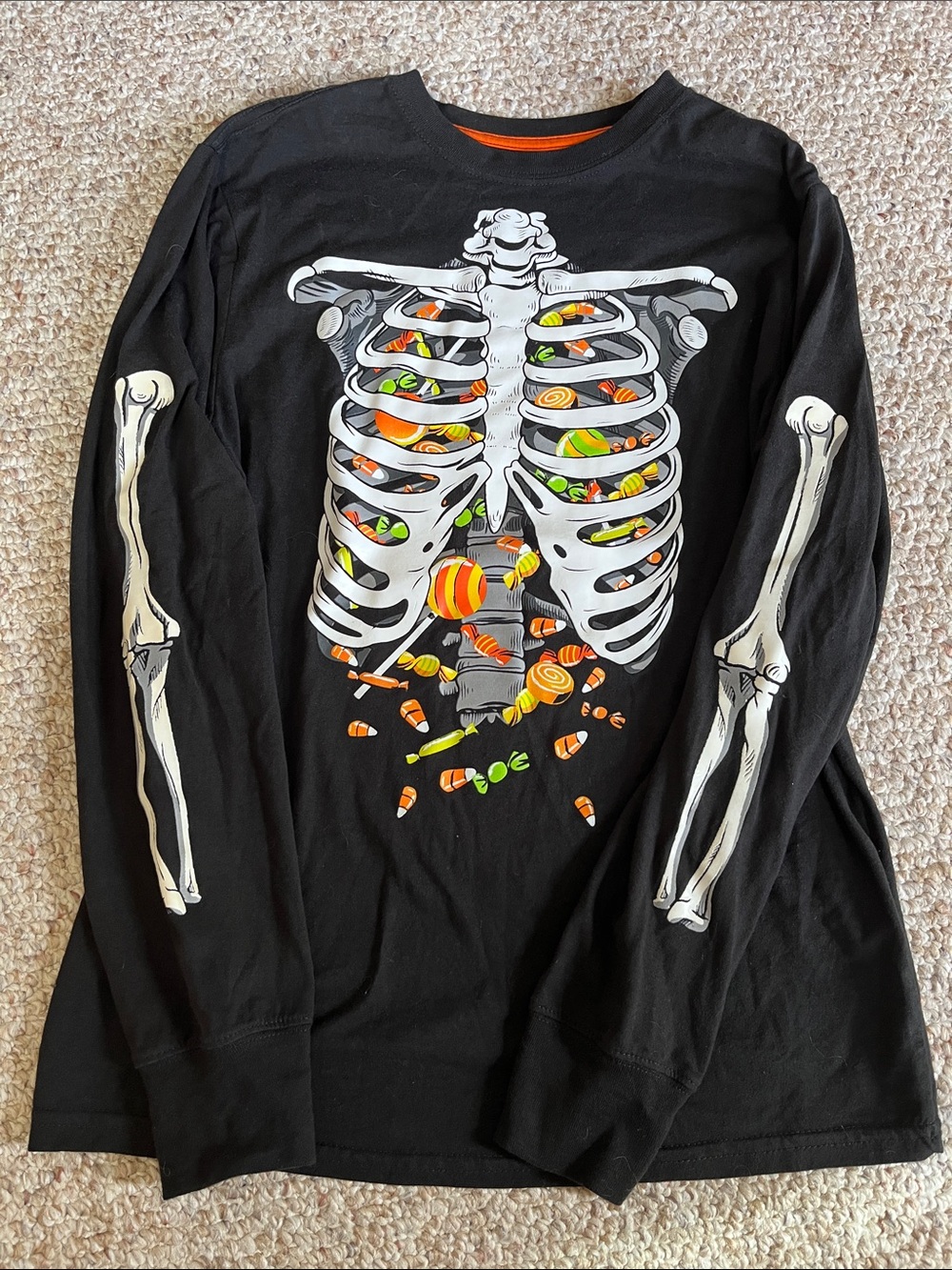 🎃NWOT! Youth Halloween Long Sleeve Skeleton  T-Shirt